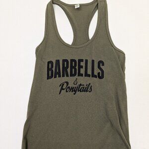 Barbells And Ponytails Logo Racerback Tank Top SZ XS NEW